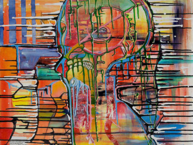 O PRZYPŁYWACH I ODPŁYWACH (...) akryl-płótno, 81x100cm